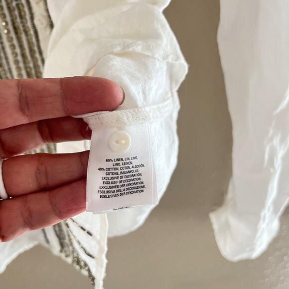 NEW Anthropologie Floreat Cleo Embroidered Beaded Button shirt - Picture 7 of 10